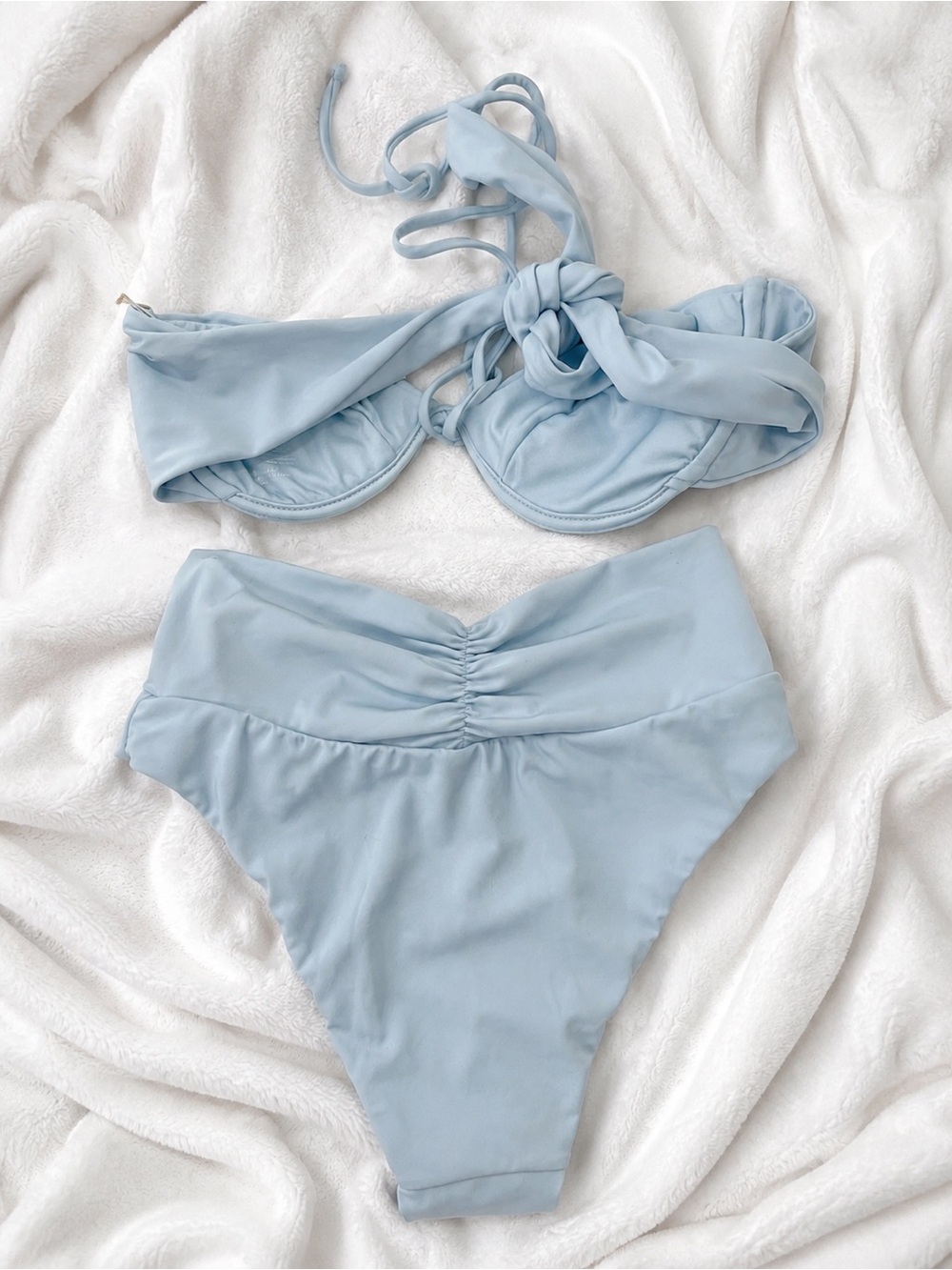 Caroline Constas NWT Light Blue Bandeau Bikini Set. Size Small - Picture 2 of 3